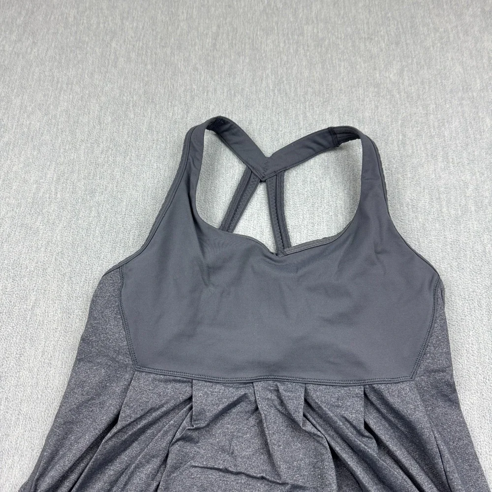Lululemon Tank Top Womens 8 Gray Power Dance Stretch Racerback Yoga Gym Athletic